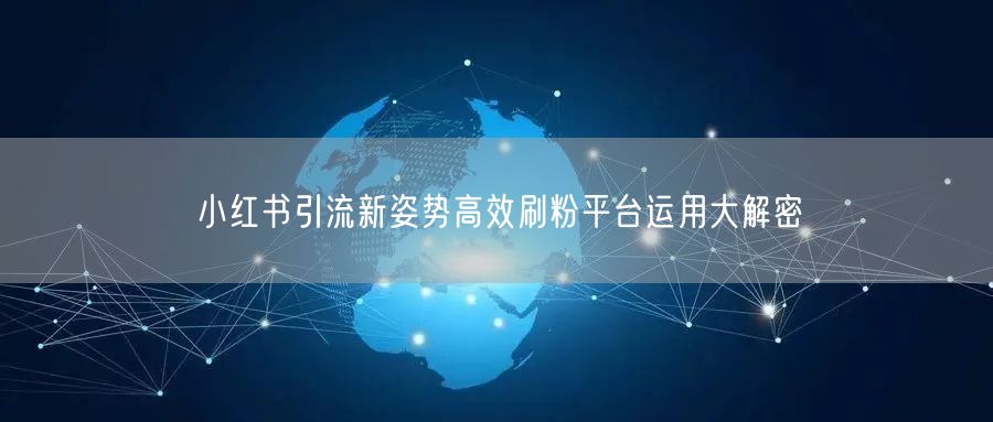 小红书引流新姿势高效刷粉平台运用大解密