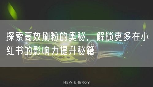 探索高效刷粉的奥秘，解锁更多在小红书的影响力提升秘籍