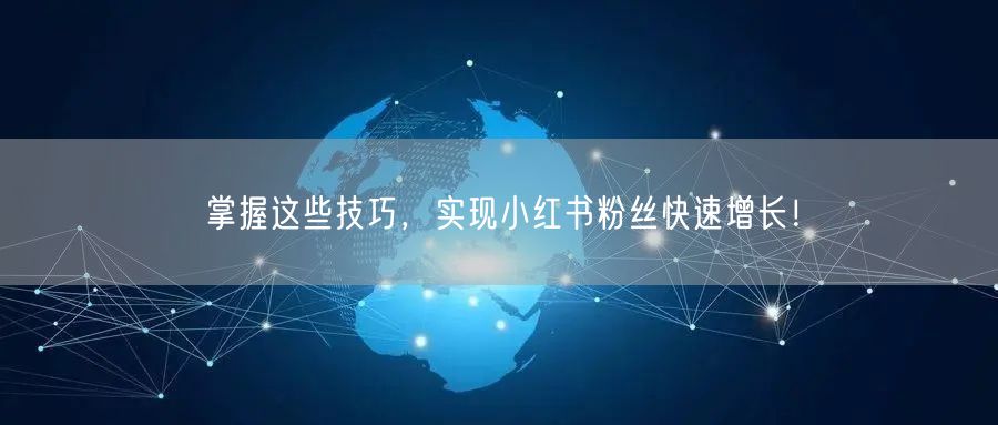 掌握这些技巧，实现小红书粉丝快速增长！