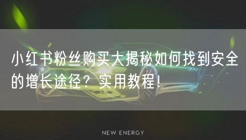 小红书粉丝购买大揭秘如何找到安全的增长途径？实用教程！