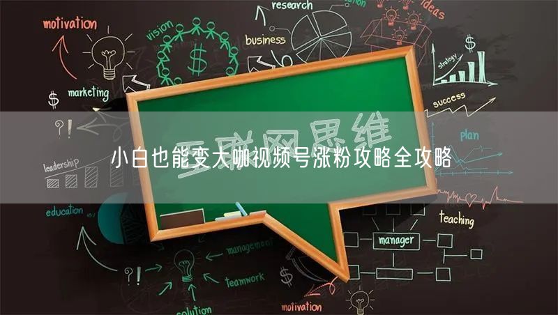 小白也能变大咖视频号涨粉攻略全攻略