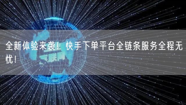 全新体验来袭！快手下单平台全链条服务全程无忧！