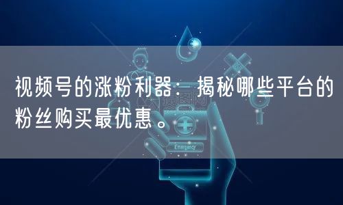 视频号的涨粉利器：揭秘哪些平台的粉丝购买最优惠。