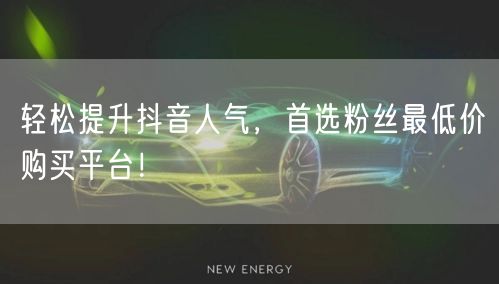 轻松提升抖音人气，首选粉丝最低价购买平台！